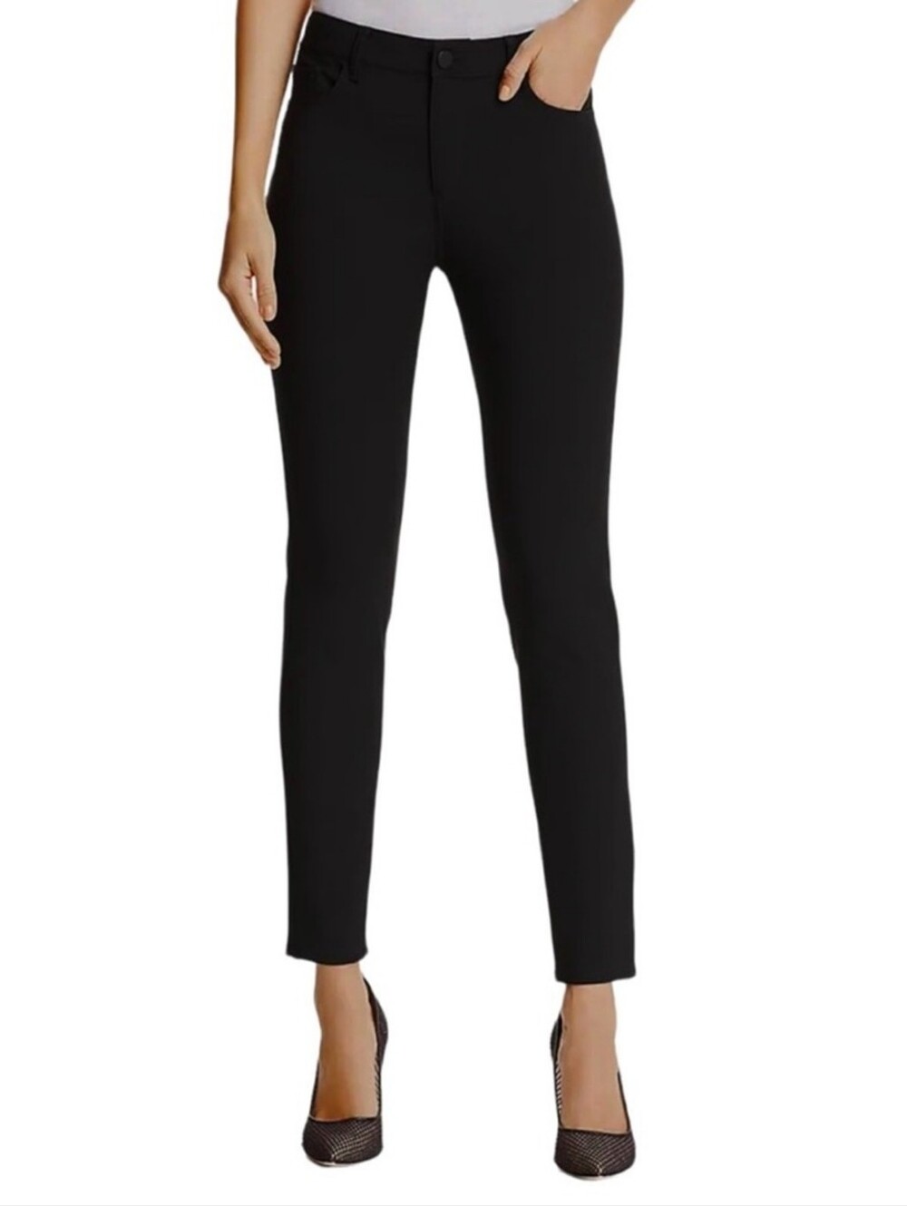THEORY Black Five Pocket Ponte Cropped Pants | SZ 00